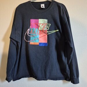 Nike Black Sweatshirt with Multicolor Graphic